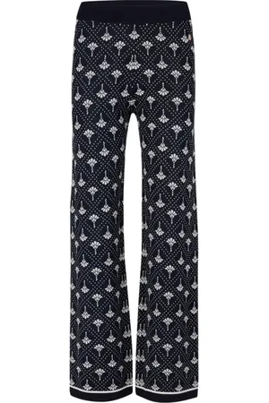 JOOP! Bukser, Dame, Sort, S, Grafiske blomster jacquard bukser