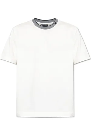 Emporio Armani Top, Herre, Hvid, S, Bomuld, T-shirt med broderet logo