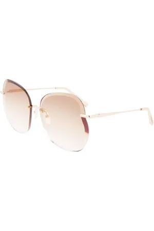 Longchamp Tilbehør, Dame, Gul, ONE SIZE, Uld, Gyldne Metal Solbriller