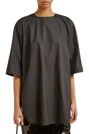 LIVIANA CONTI Bluser & Skjorter, Dame, Sort, XS, Bomuld, Modern Oversized Bomuldsbluse