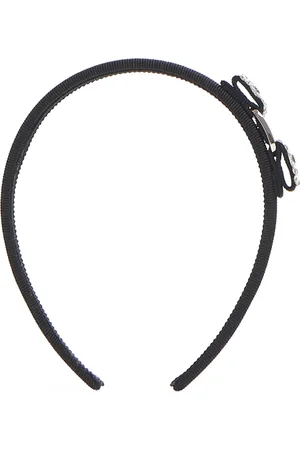 Salvatore Ferragamo Tilbehør, Dame, Sort, ONE SIZE, Bomuld, Vara rhinestone sløjfe grosgrain hårbøjle