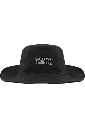 Ganni Tilbehør, Dame, Sort, XS/S, Bomuld, Safari Style Bomuld Bucket Hat