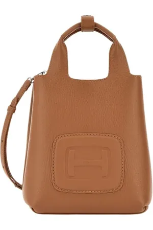 Hogan Taske, Dame, Brun, ONE SIZE, Læder, Tekstureret læder mini shoppingtaske