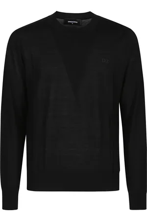 Dsquared2 Sweathshirts & Hoodies, Herre, Sort, L, Uld, Stilfuld strikket sweater