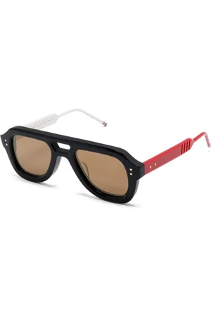 Thom Browne Tilbehør, unisex, Sort, 47 MM, Aviator Solbriller