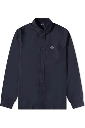 Fred Perry Skjorte, Herre, Blå, XL, Bomuld, Autentisk Oxford Skjorte