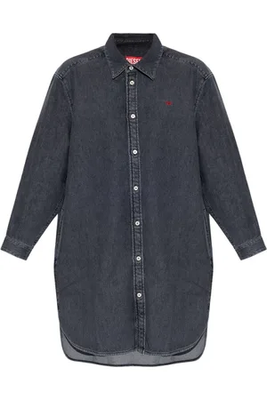 Diesel Kjole, Dame, Grå, XS, Denim, De-Blex Denimkjole