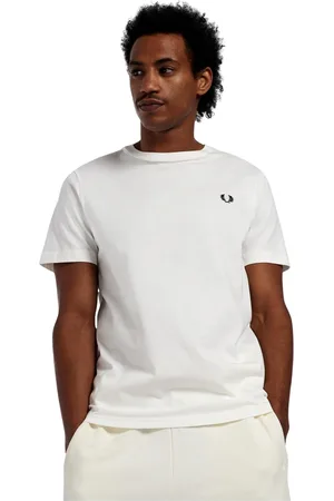 Fred Perry Top, Herre, Hvid, L, Bomuld, Rundhalset T-shirt i Bomuld