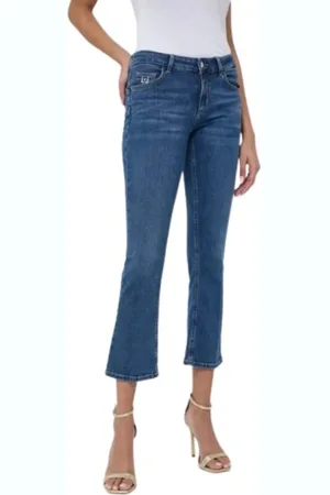 Liu Jo Jeans, Dame, Blå, W25, Bomuld, Cropped Bootcut Jeans