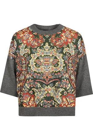 Etro Strik, Dame, Flerfarvet, S, Uld, Rundhalset strik