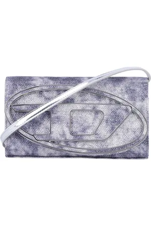Diesel Taske, Dame, Blå, ONE SIZE, Uld, Lyseblå Marmoreret Wallet Strap Taske