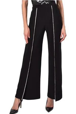Frank Lyman Bukser, Dame, Sort, 3XL, Uld, Stilfulde sorte bukser med elastisk linning og slidser