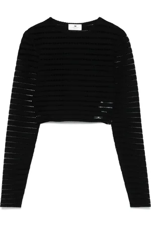 Elisabetta Franchi Strik, Dame, Sort, S, Polyester, Smart Nero T-shirt til kvinder
