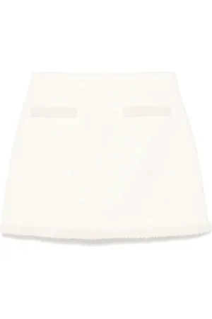 Self-Portrait Nederdel, Dame, Hvid, 2XS, Uld, Hvid Sequin Miniskirt