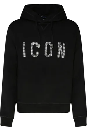 Dsquared2 Sweathshirts & Hoodies, Herre, Sort, XS, Bomuld, Icon Studded Hættetrøje