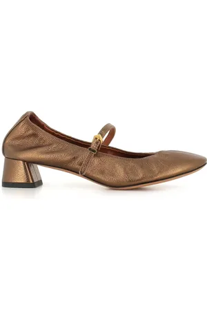 Lanvin Sko, Dame, Brun, 38 EU, Læder, Bronze Læder Ballerina Sko