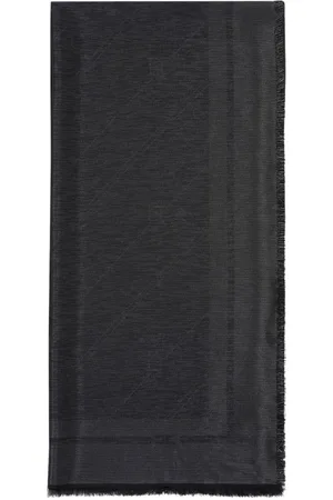 Elisabetta Franchi Tilbehør, Dame, Sort, ONE SIZE, Lurex Jacquard Pashmina Tørklæde