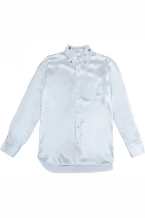 Marni Bluser & Skjorter, Dame, Hvid, S, Pierced Collar Langærmet Skjorte