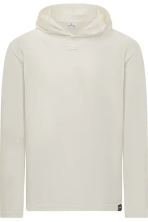 Courrèges Sweathshirts & Hoodies, Herre, Hvid, L, Bomuld, Hooded T-Shirt