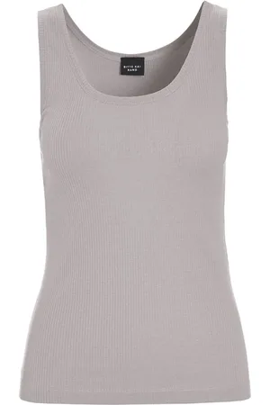 Bitte Kai Rand Top, Dame, Grå, L, Bomuld, Rib Tank Top