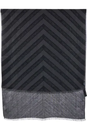 Emporio Armani Tilbehør, Herre, Grå, ONE SIZE, Chevron Jacquard Tørklæde