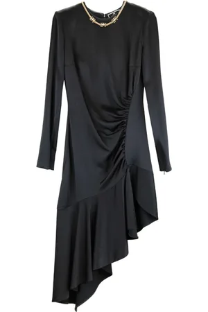 Elisabetta Franchi Kjole, Dame, Sort, XS, Uld, Guldkæde Lynlåskjole