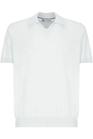 Brunello Cucinelli Top, Herre, Blå, XL, Bomuld, Lysblå Polo Skjorte til Mænd