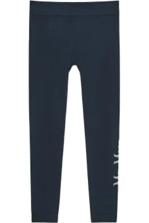 Max Mara Bukser, Dame, Blå, S, Uld, Blå Leggings med Trykt Bogstaver