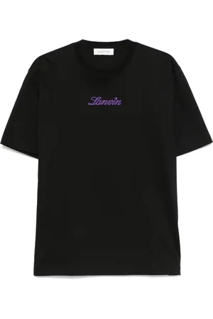 Lanvin Top, Herre, Sort, S, Bomuld, Bouclette Script Logo T-Shirt