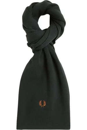 Fred Perry Tilbehør, Dame, Grøn, ONE SIZE, Uld, Klassisk strikket halstørklæde i merinould