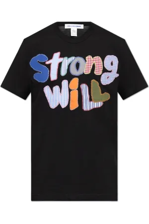 Comme des Garçons Top, Herre, Sort, M, Bomuld, T-shirt med Patch
