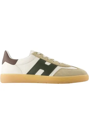 Hogan Sko, Herre, Hvid, 40 EU, Læder, Hvide lædersneakers - Rund snude