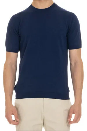 TAGLIATORE Top, Herre, Blå, XL, Bomuld, Bomuldsstrikket T-shirt Polo