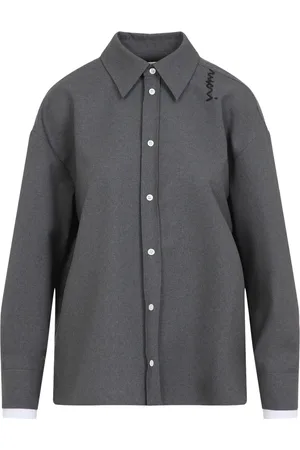 Marni Bluser & Skjorter, Dame, Grå, 2XS, Uld, Elegant Grå Skjorte