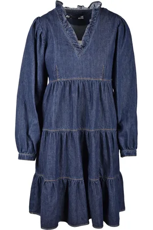 Moschino Kjole, Dame, Blå, XS, Bomuld, Kort Kjole