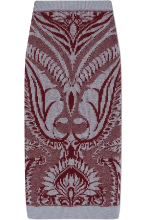 Etro Nederdel, Dame, Flerfarvet, 2XS, Uld, Paisley Uld Midi Nederdel