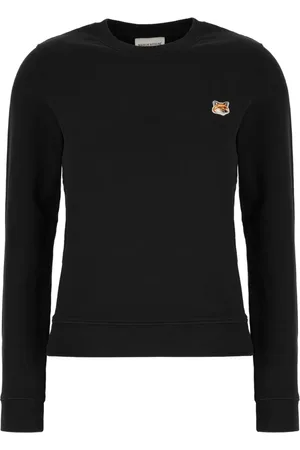 Maison Kitsuné Top, Dame, Sort, S, Bomuld, FOX Head Patch Regular Sweatshirt