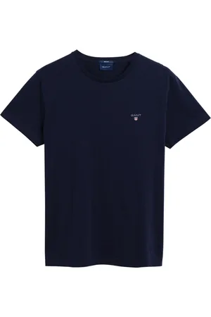 GANT Top, Herre, Blå, 2XL, Bomuld, Logo-Broderet T-shirt