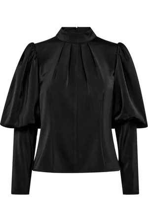 Co`Couture Bluser & Skjorter, Dame, Sort, XS, Langærmet Bluse med Åben Ryg