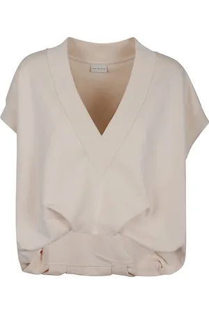 DRIES VAN NOTEN Bluser & Skjorter, Dame, , XS, Uld, Neutral Sweater Stilfuld Komfortabel Elegant Lagdeling