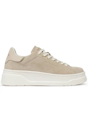 Crime london Sko, Dame, , 37 EU, Suede, Suede Sneakers med Platinum Detaljer