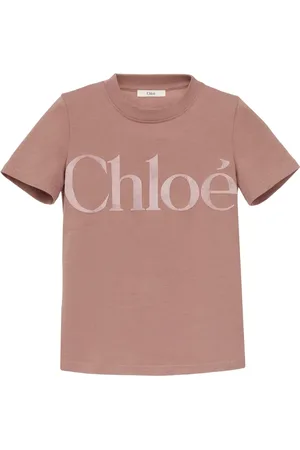 Chloé Top, Dame, Lyserød, XS, Bomuld, Velvet Logo T-shirt