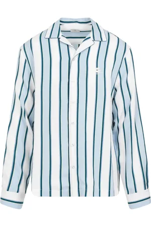 Etro Skjorte, Herre, Flerfarvet, L, Stribet Bowling Skjorte