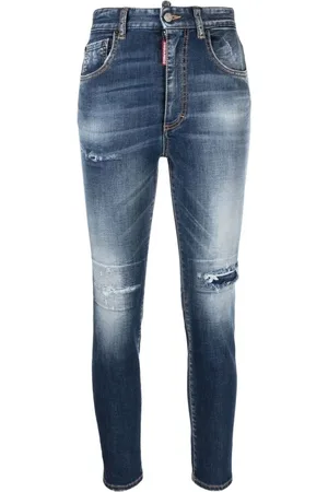 Dsquared2 Jeans, Dame, Blå, 2XS, Bomuld, Slim-fit Jeans