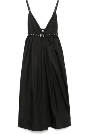 Ganni Kjole, Dame, Sort, M, Nylon, Duchesse Nylon Strap Kjole