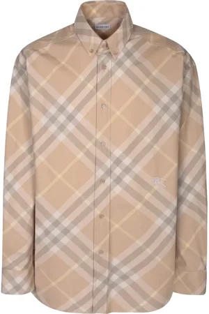Burberry Skjorte, Herre, , L, Bomuld, bomuldsskjorte med ikonisk tern