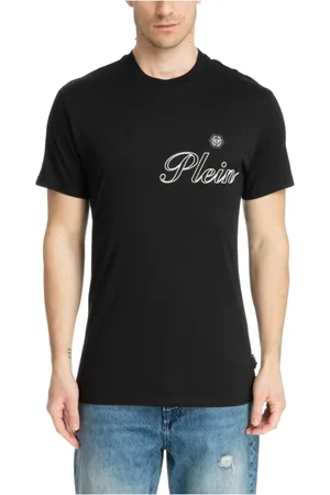 Philipp Plein Top, Herre, Sort, M, Bomuld, Mønstret Logo T-shirt