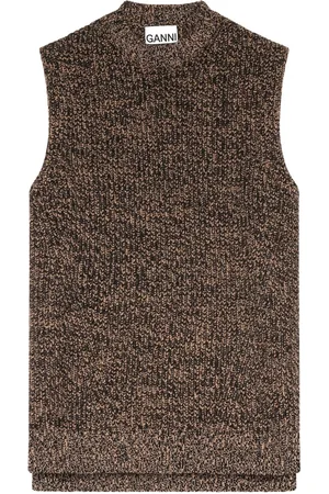 Ganni Strik, Dame, Brun, M, Uld, Uldblanding Vest