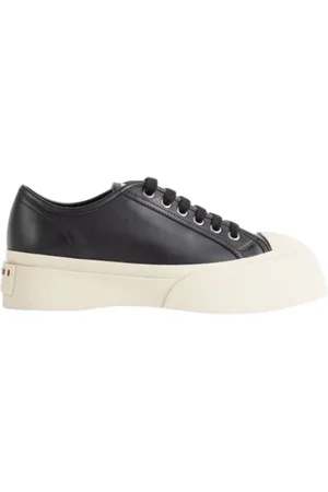Marni Sko, Dame, Sort, 38 EU, Læder, Sorte Læder Snøresko Sneakers