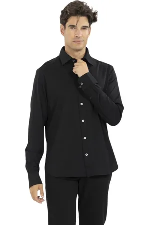 Ermenegildo Zegna Skjorte, Herre, Sort, 2XL, Bomuld, Striktrøje